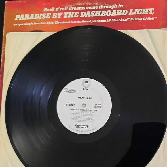 Meat Loaf- Paradise By The Dashboard Light, Single Promo Demo LP, 1978 - Picture 6 of 11